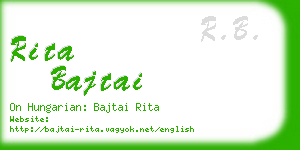 rita bajtai business card